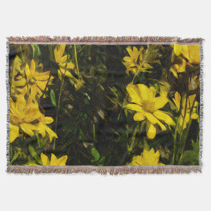 Arrowleaf Balsamroot Yellow Wildflower Abstract Deken