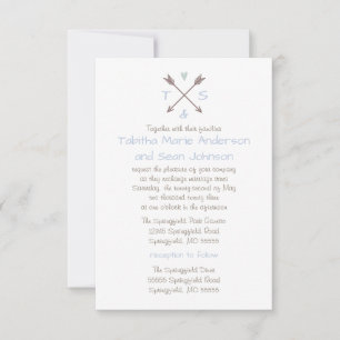 Arrows Blue Heart - Invitation de mariage et de ré