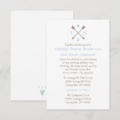 Arrows Blue Heart - Invitation de mariage et de ré (Devant / Derrière)