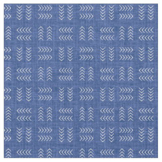 Arrows on Medium Blue Linen Stof