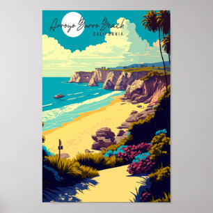 Arroyo Burro Beach California reisillustratie Poster