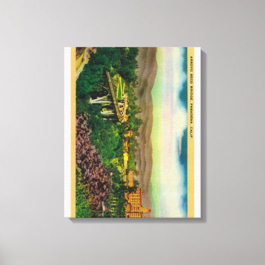 Arroyo Seco BridgePasadena, CA Canvas Afdruk (Voorkant)