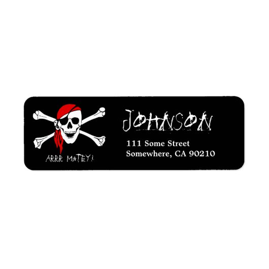ARRR Matey Black Pirate Address Label (Voorkant)
