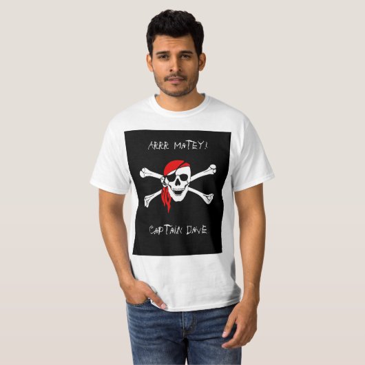ARRR Matey Custom Pirate Mens Tshirt Chemise Top (Devant entier)