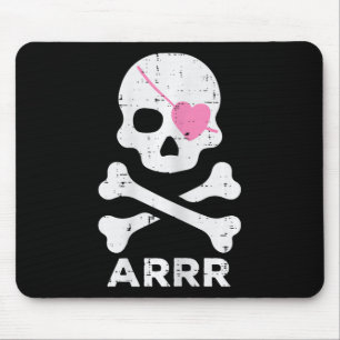 Arrr Pirate Hart Ooglapje Halloween Vrouwen Peuter Muismat