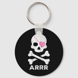 Arrr Pirate Hart Ooglapje Halloween Vrouwen Peuter Sleutelhanger