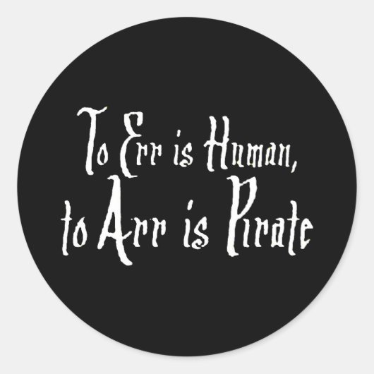 Arrr Pirate Ronde Sticker (Voorkant)