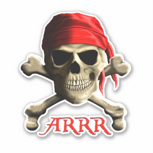 ARRR praat als een piraat Jolly Roger Sticker (Voorkant)