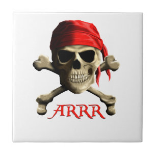 ARRR praat als een piraat Jolly Roger Tegeltje