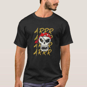 Arrr Skelet Zwaard Ooglapje Haak T-shirt
