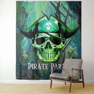 ARRRH Piraat Partij Schedel  Wandkleed