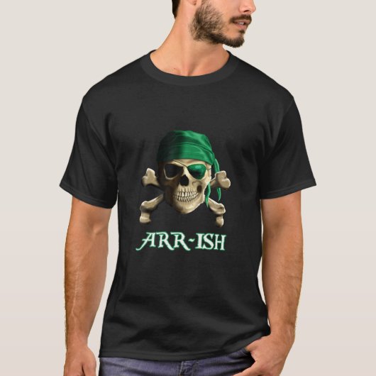 Arrrish Irish St Patricks Day Funny Pirate T-shirt (Voorkant)