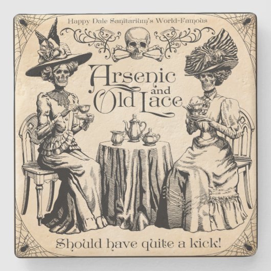 Arseen en oud kant stenen onderzetter (Voorkant)