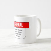 Arsenal Retro Team Tab Mug (Devant droit)