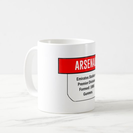 Arsenal Retro Team Tab Mug (Devant gauche)