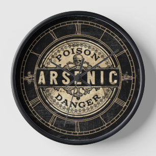 Arsenic  Style Poison Label Clock