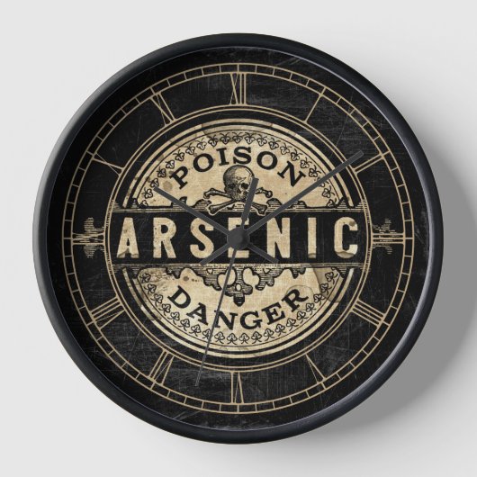 Arsenic  Style Poison Label Clock (Voorkant)