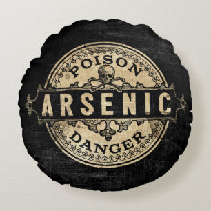 Arsenic Style Poison Label Rond Kussen