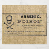 Arsenic sur Burlap Liquor Bottle Étiquettes (Étiquettes simples)