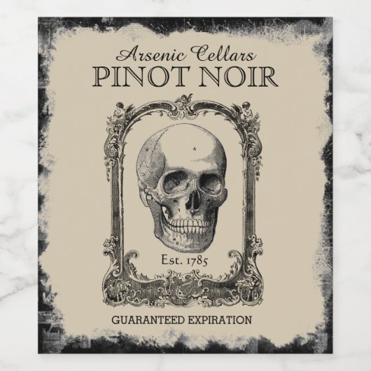 Arsenicumen Pinot Noir Halloween Wijnlabel Wijn Etiket (Enkel label)