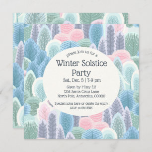 Arsty Winter Pastel Bomen Kerstfeest Kaart
