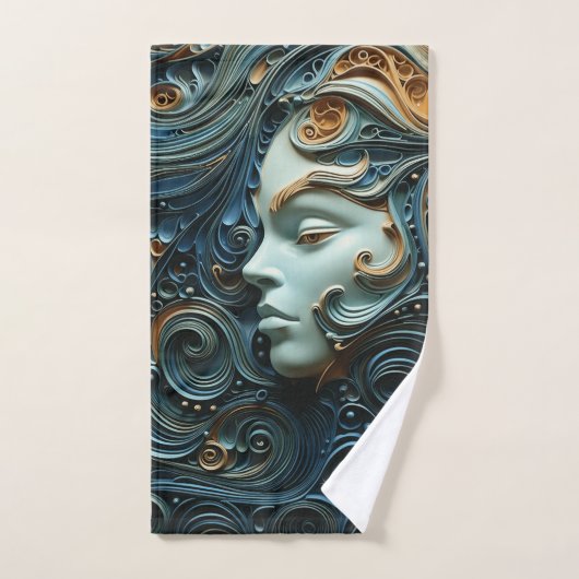 Art 3D de la femme Lune (Serviette à main)