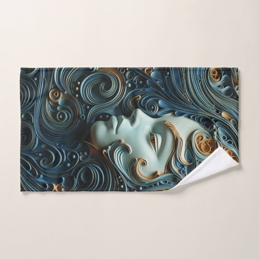 Art 3D de la femme Lune (Serviette à main)