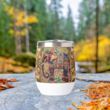 Art à motif d'éléphant vintage, antique