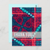 Art Abstract (rood blauw) Dank u Briefkaart (Voorkant / Achterkant)
