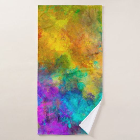art abstract vibrant rainbow painted background wi (Serviette de bain)