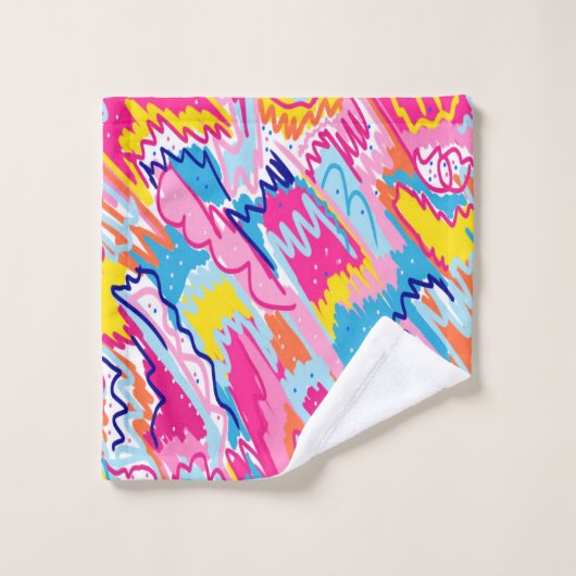 Art Abstrait aux couleurs vives (Gant de toilette)