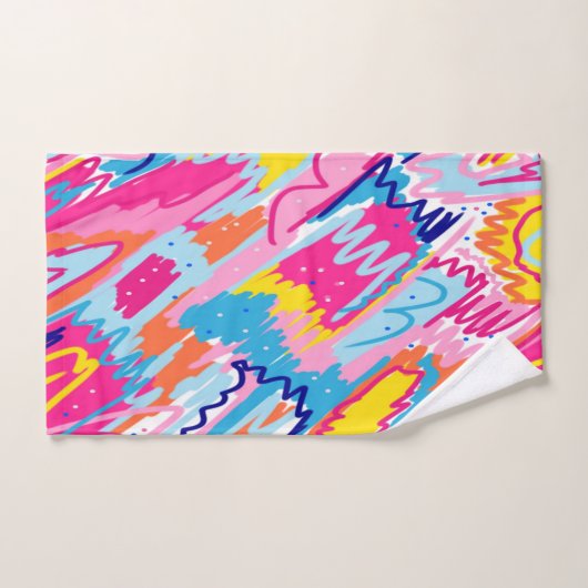 Art Abstrait aux couleurs vives (Serviette à main)