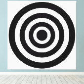 Art Abstrait avec cercles en toile noire et blanch (Insitu (Plancher de Bois))