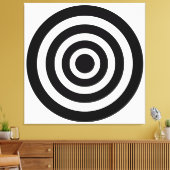 Art Abstrait avec cercles en toile noire et blanch (Insitu(Salon))