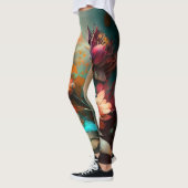 Art Abstrait belle fleur Leggings (Gauche)