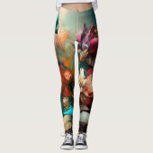 Art Abstrait belle fleur Leggings (Devant)