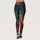 Art Abstrait belle fleur Leggings (Dos)