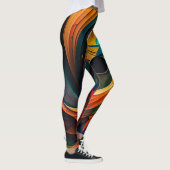 Art Abstrait belle fleur Leggings (Droite)