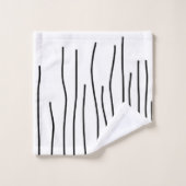 Art Abstrait Black White Lines Minimalisme (Gant de toilette)
