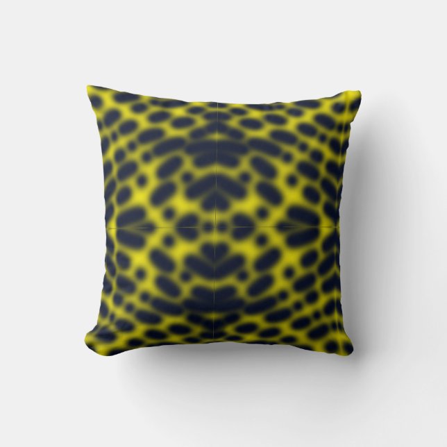 Art Abstrait Blue Kaleidoscope Coussin Cushion (Recto)