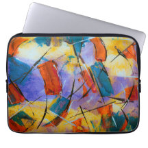 Art abstrait coloré sur sac d'ordinateur