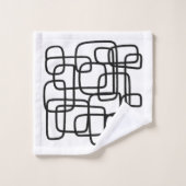 Art Abstrait Contemporain Noir Et Blanc (Gant de toilette)