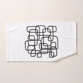 Art Abstrait Contemporain Noir Et Blanc (Serviette à main)
