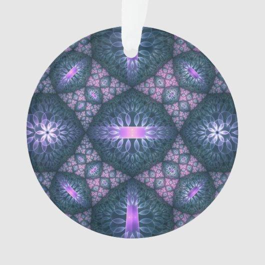 Art abstrait de fractale 3D bleu violet rose (devant)