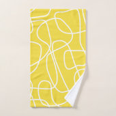 Art Abstrait de ligne moderne en jaune mou  (Serviette à main)