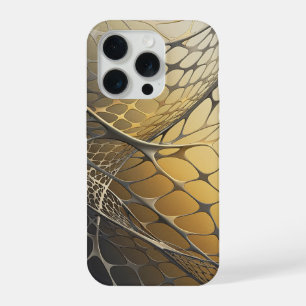 Art abstrait de luxe en maille 3D métallique dorée