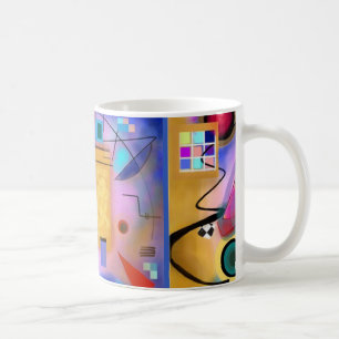 Art abstrait et tasse inspirée cubiste
