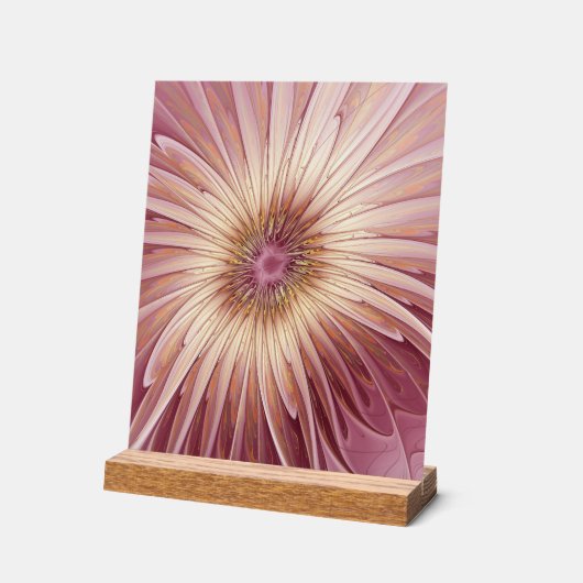 Art Abstrait Fractal Fleur & Tons de Bourgogne (Angle)