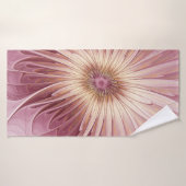 Art Abstrait Fractal Fleur & Tons de Bourgogne (Serviette de bain)