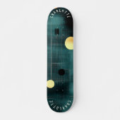 Art abstrait géométrique de skateboard sarcelle et (Devant)